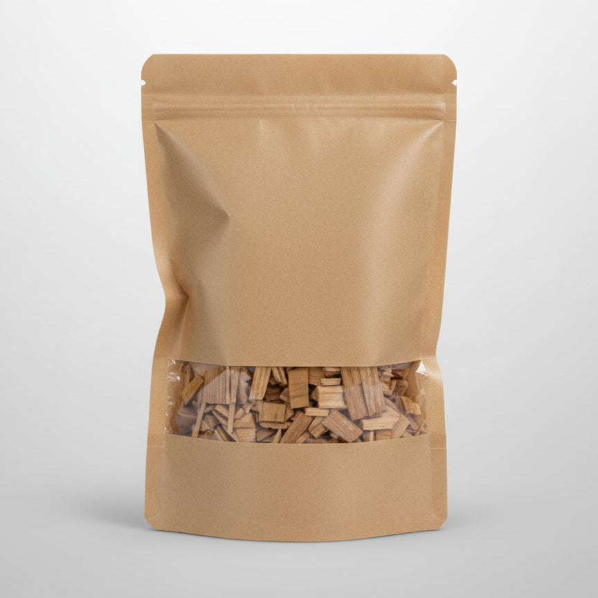 Räuchschnitzel Räucherspäne in brauner Verpackung