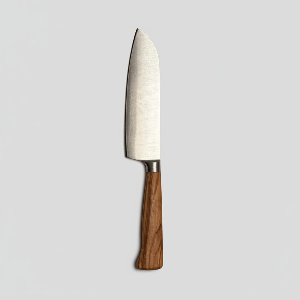 Kraterholz Santokumesser aus Solingen mit Olivenholzgriff