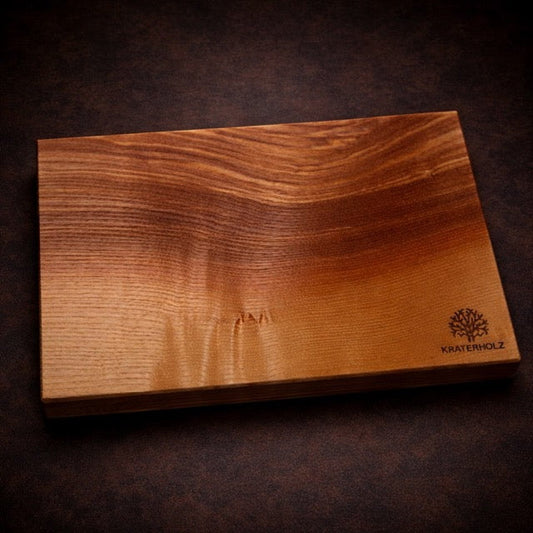 Brotzeitbrett Vesperbrett Eschenholz Frühstücksbrett mit Fasern des Holzes mit Logo