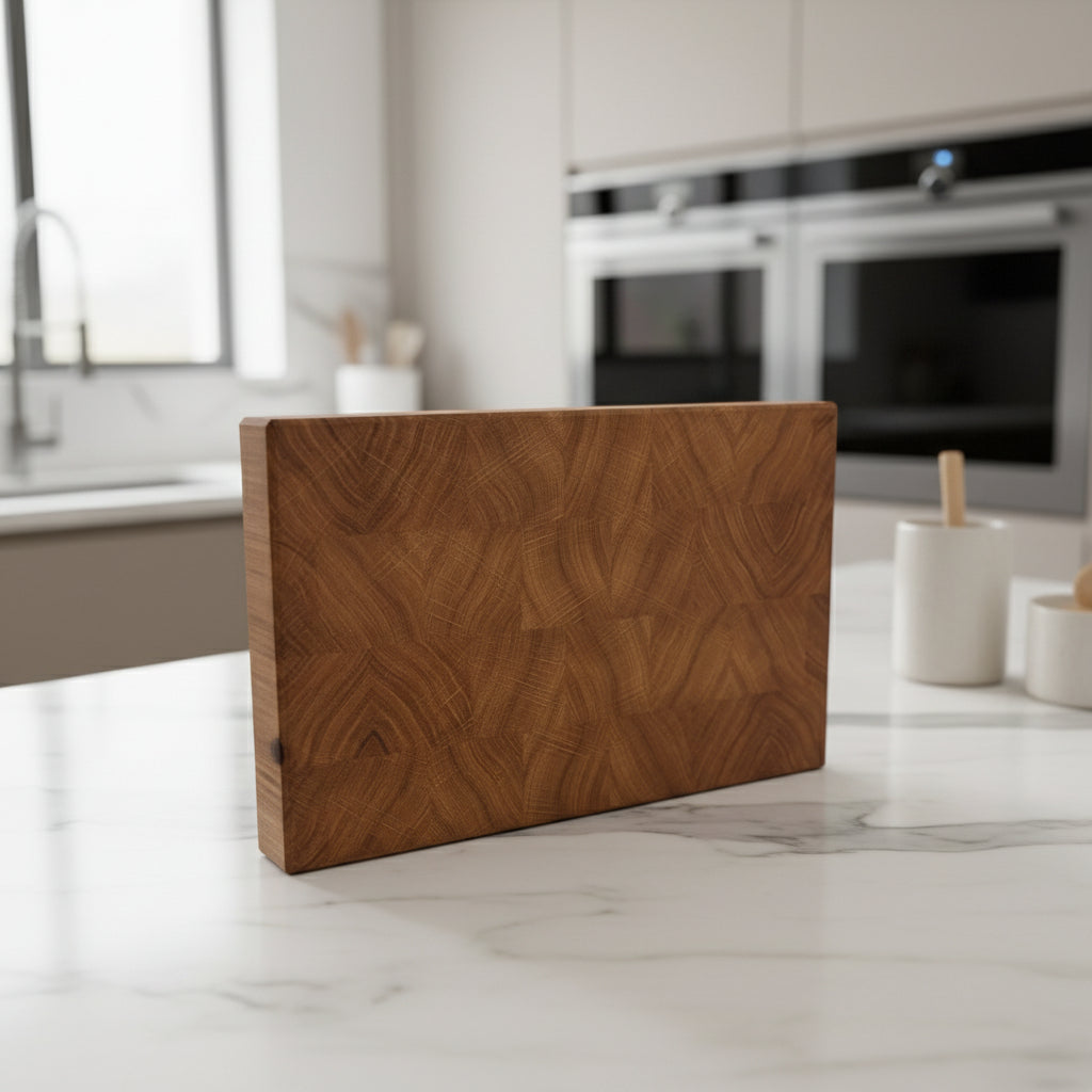 Schneidebrett Eiche auf Küchenarbeitsplatte