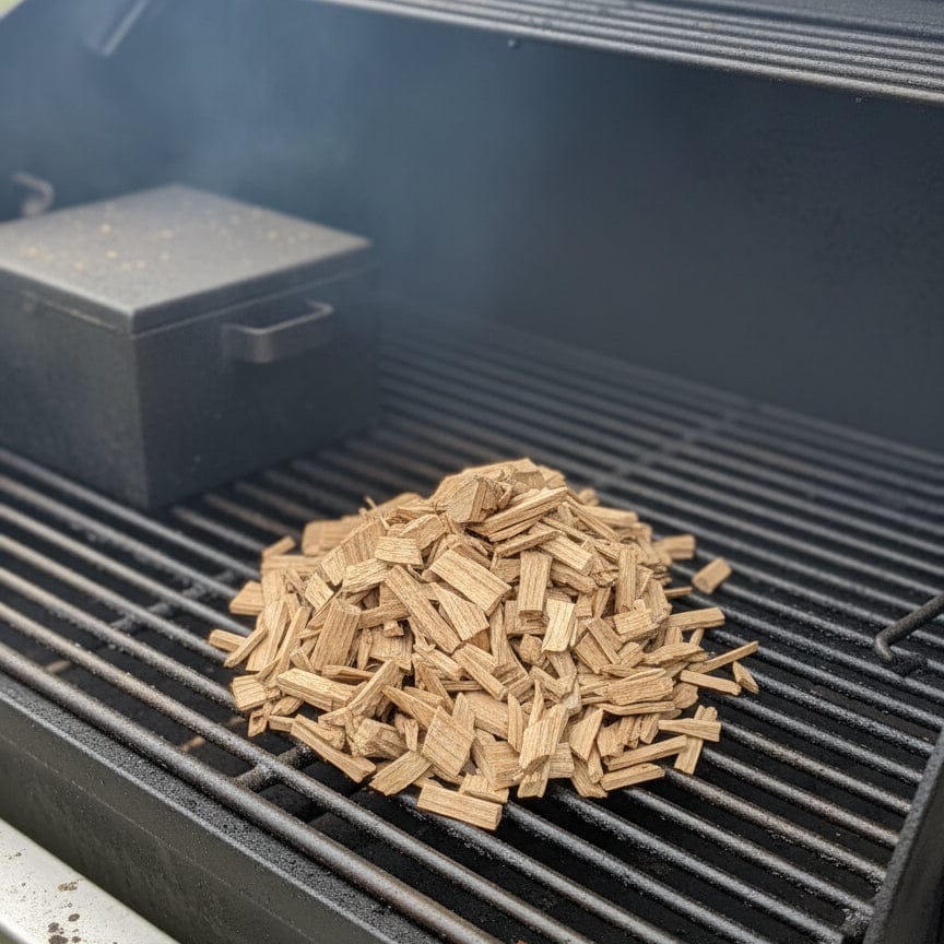 Räucherspäne in Smoker Grill